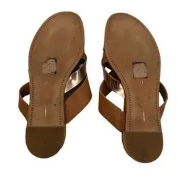 Dolce Vita Preslie Brown Rose Gold Wedge Strappy Sandals Size 7.5 Women’s - Picture 9 of 9
